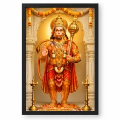 Hanuman Ji — Hanuman Jayanti Temple Frame — black frame clean