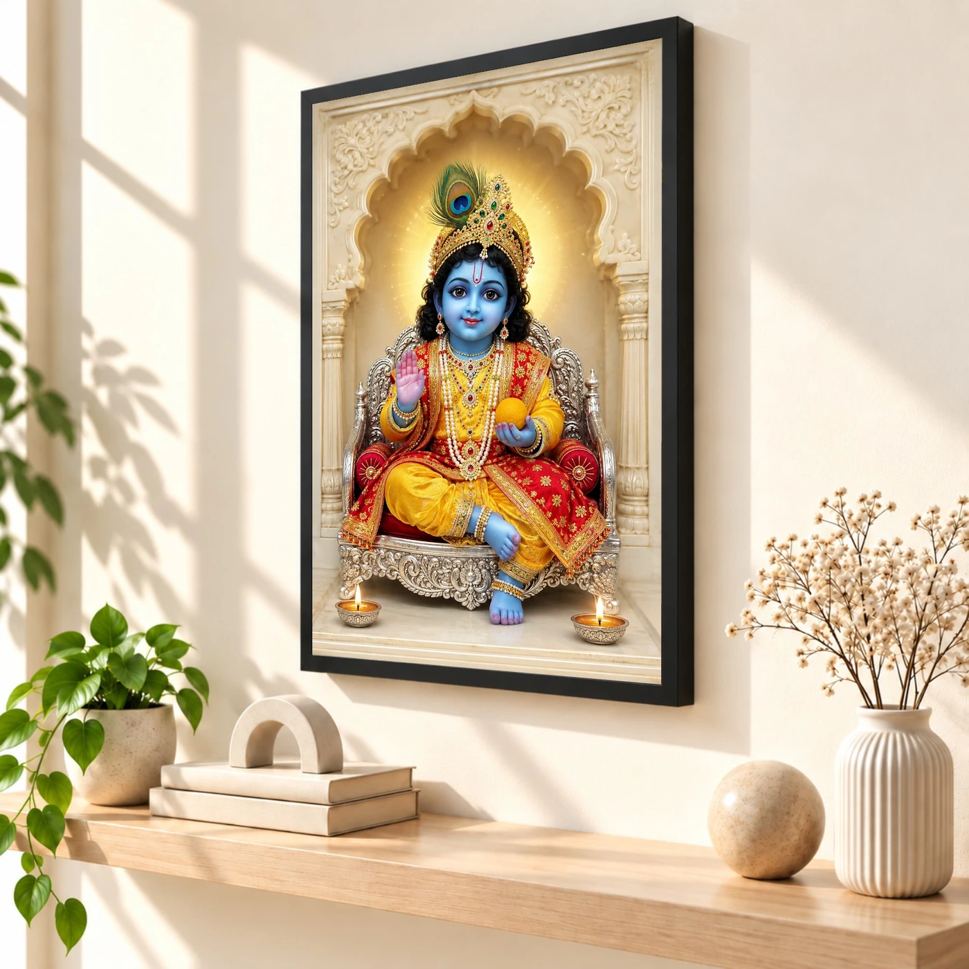 Laddu Gopal — Divine Blessings Frame 56 Laddu Gopal — Divine Blessings Frame — black frame