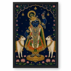 Shrinathji — Pichwai Darshan Frame — black frame clean