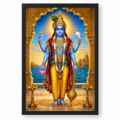 Dwarkadhish — Royal Darshan Frame — black frame clean
