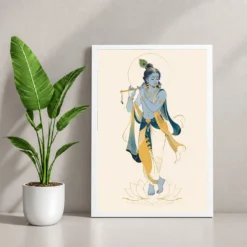 Krishna — Modern Minimalist Ivory Frame 12 Krishna — Modern Minimalist Ivory Frame — white frame console
