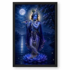 Krishna — Moonlight Flute Frame — black frame clean