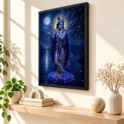 Krishna — Moonlight Flute Frame — black frame console