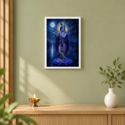 Krishna — Moonlight Flute Frame 14 Krishna — Moonlight Flute Frame — white frame distant wall