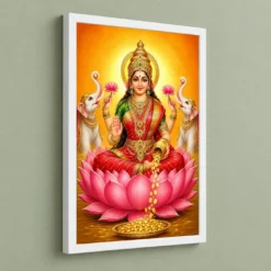 Lakshmi Mata — Divine Blessings of Wealth Frame 13 Lakshmi Mata — Divine Blessings of Wealth Frame — white frame angled wall