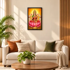 Lakshmi Mata — Divine Blessings of Wealth Frame 16 Lakshmi Mata — Divine Blessings of Wealth Frame — black frame sofa