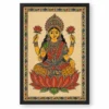 Lakshmi — Madhubani Folk Art Frame — black frame clean