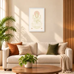 Lakshmi Devi — Modern Minimalist Line Art Frame — white frame sofa