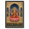 Lakshmi — Royal Rajasthani Miniature Style Frame — black frame clean