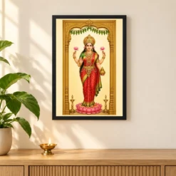 Lakshmi — Main Entrance Door Frame (Vertical) — black frame pooja shelf