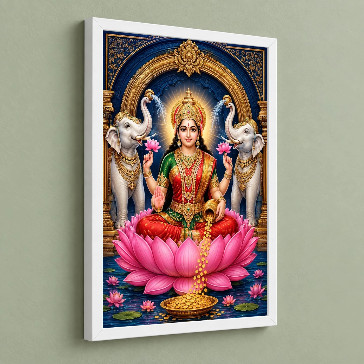 Lakshmi — Large Statement Wall Frame 5 Lakshmi — Large Statement Wall Frame — white frame angled wall