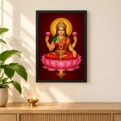 Lakshmi — Pooja Mandir Small Frame — black frame pooja shelf