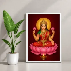 Lakshmi — Pooja Mandir Small Frame — white frame console