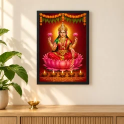 Lakshmi — Diwali Gifting Edition Frame — black frame pooja shelf