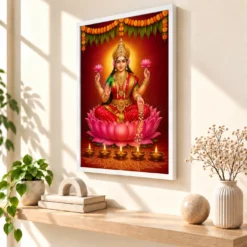 Lakshmi — Diwali Gifting Edition Frame — white frame warm console