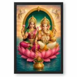 Laxmi Ganesh — Prosperity Duo Frame — black frame clean