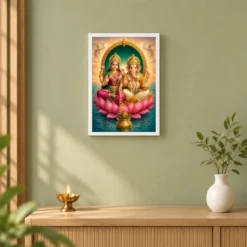 Laxmi Ganesh — Prosperity Duo Frame — white frame distant wall