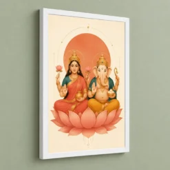 Laxmi Ganesh — Modern Minimalist Frame — white frame angled wall