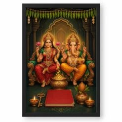 Laxmi Ganesh — New Business Opening Frame — black frame clean