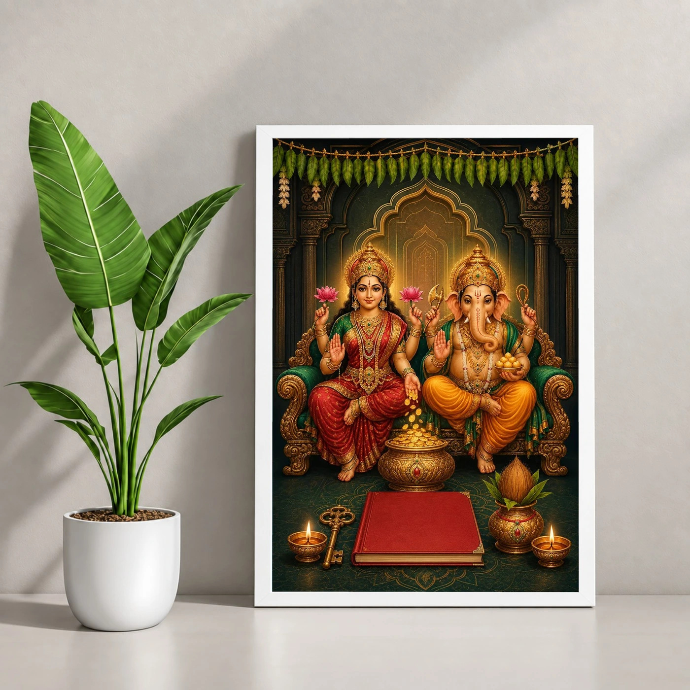 Laxmi Ganesh — New Business Opening Frame 4 Laxmi Ganesh — New Business Opening Frame — white frame console