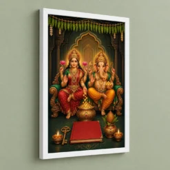 Laxmi Ganesh — New Business Opening Frame 13 Laxmi Ganesh — New Business Opening Frame — white frame angled wall