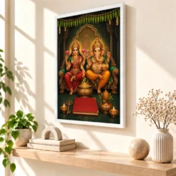 Laxmi Ganesh — New Business Opening Frame 15 Laxmi Ganesh — New Business Opening Frame — white frame warm console