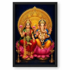 Laxmi Ganesh — Large Wall Statement Frame — black frame clean