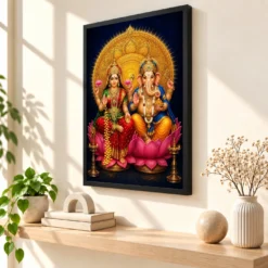 Laxmi Ganesh — Large Wall Statement Frame — black frame console
