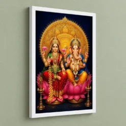 Laxmi Ganesh — Large Wall Statement Frame 13 Laxmi Ganesh — Large Wall Statement Frame — white frame angled wall