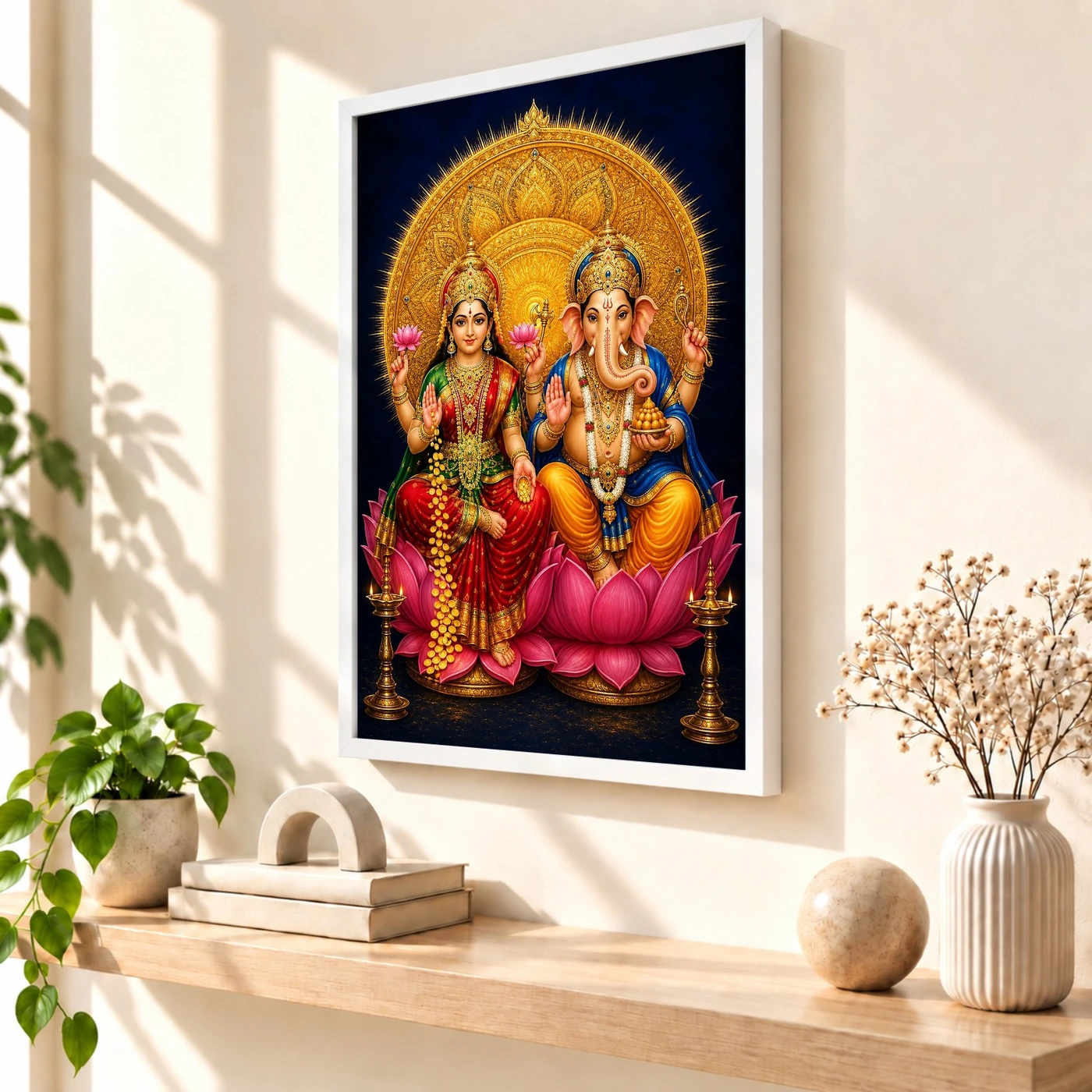 Laxmi Ganesh — Large Wall Statement Frame 57 Laxmi Ganesh — Large Wall Statement Frame — white frame