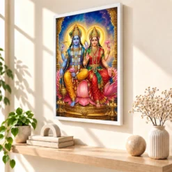 Lakshmi Narayan — Divine Union Frame 15 Lakshmi Narayan — Divine Union Frame — white frame warm console