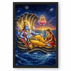 Lakshmi Narayan — Sesha Shayana (Cosmic Ocean) Frame — black frame clean