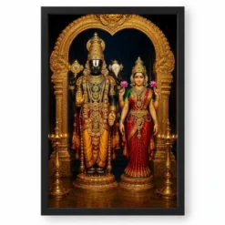 Lakshmi Venkateshwara — Tirupati Balaji Blessings Frame — black frame clean