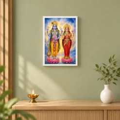 Vishnu Lakshmi — Eternal Grace Frame — white frame distant wall