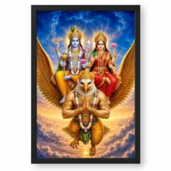 Lakshmi Vishnu — Garuda Vahana Frame — black frame clean