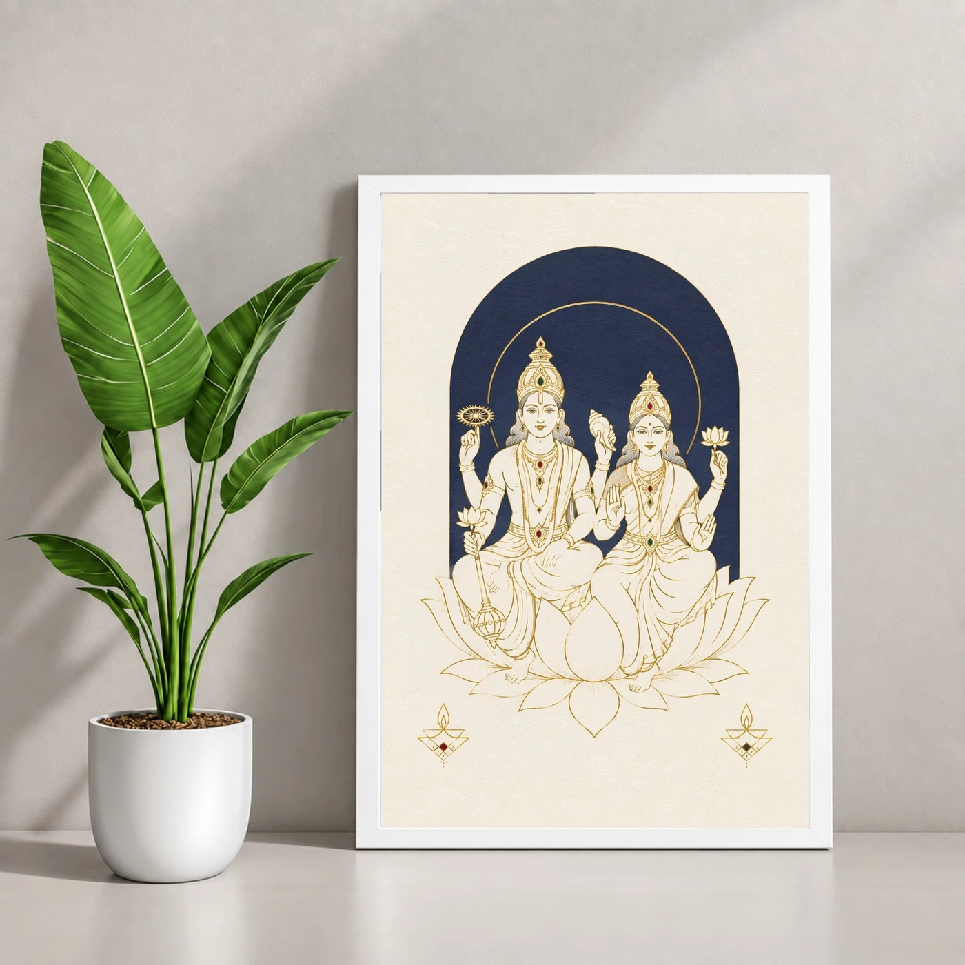 Lakshmi Narayan — Modern Minimalist Frame 4 Lakshmi Narayan — Modern Minimalist Frame — white frame console