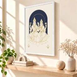 Lakshmi Narayan — Modern Minimalist Frame 15 Lakshmi Narayan — Modern Minimalist Frame — white frame warm console