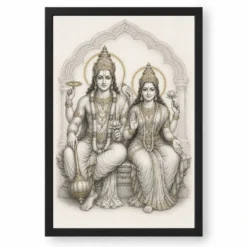 Lakshmi Narayan — Monochrome Sketch Frame — black frame clean