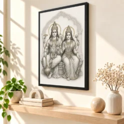 Lakshmi Narayan — Monochrome Sketch Frame — black frame console