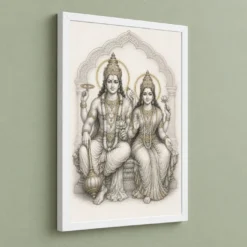 Lakshmi Narayan — Monochrome Sketch Frame — white frame angled wall