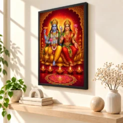 Lakshmi Narayan — Diwali Gifting Edition Frame — black frame console