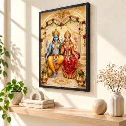 Lakshmi Narayan — Wedding Gift Edition Frame — black frame console