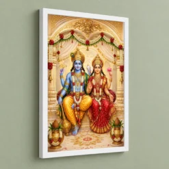 Lakshmi Narayan — Wedding Gift Edition Frame 13 Lakshmi Narayan — Wedding Gift Edition Frame — white frame angled wall