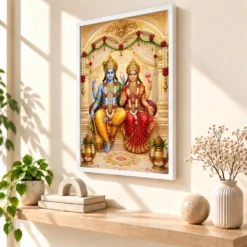 Lakshmi Narayan — Wedding Gift Edition Frame 15 Lakshmi Narayan — Wedding Gift Edition Frame — white frame warm console