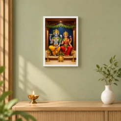 Lakshmi Narayan — Housewarming Gift Frame — white frame distant wall