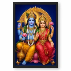 Lakshmi Narayan — Pooja Mandir Small Frame — black frame clean