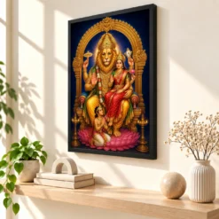 Lakshmi Narasimha — Protector's Blessing Frame — black frame console
