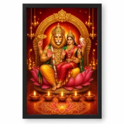 Lakshmi Narasimha — Diwali Gifting Edition Frame — black frame clean