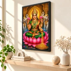 Varalakshmi — Traditional South Indian Style Frame — black frame console
