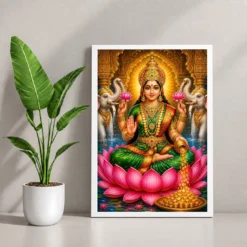 Varalakshmi — Traditional South Indian Style Frame — white frame console